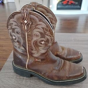 Women's Justin Brown Western Boots leather Justin gypsy cowgirl boots